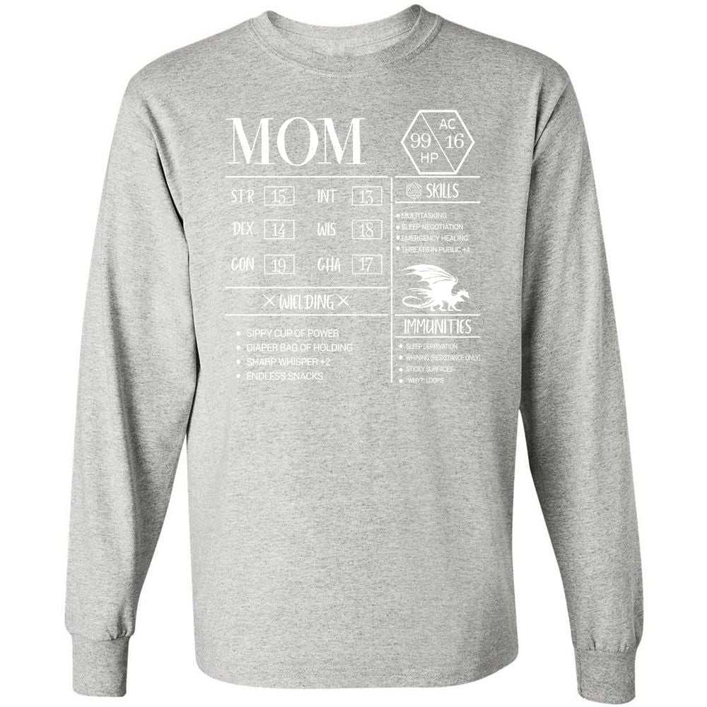 Mom New Long Sleeve T-Shirt - Ash - 7