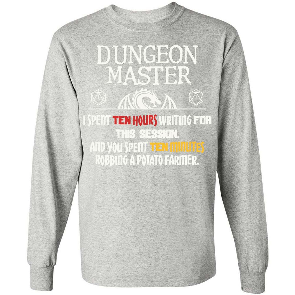 Dungeon Master Chaos Meme Long Sleeve T-Shirt - Ash - 7