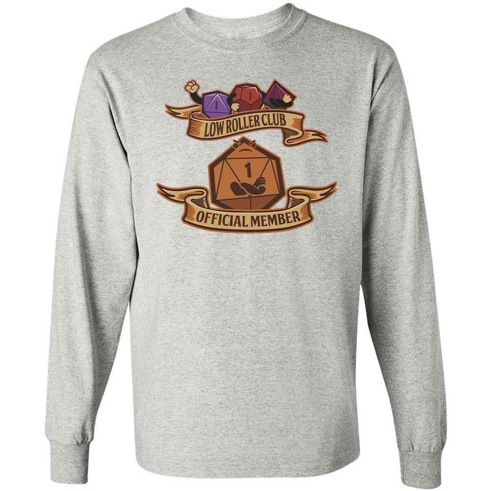 Low Roller Club Long Sleeve T-Shirt - Ash - 7