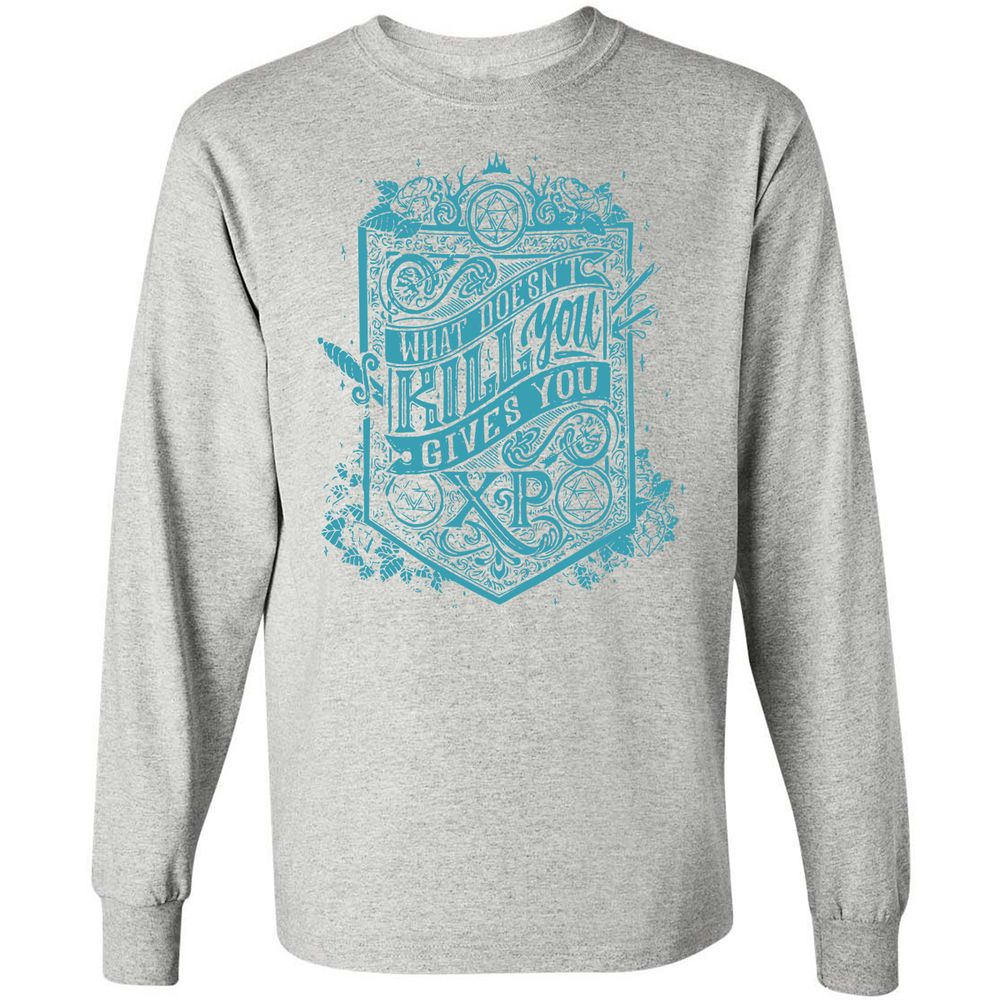 What Doesn't Kill You Gives You XP Long Sleeve T-Shirt - Ash - 7