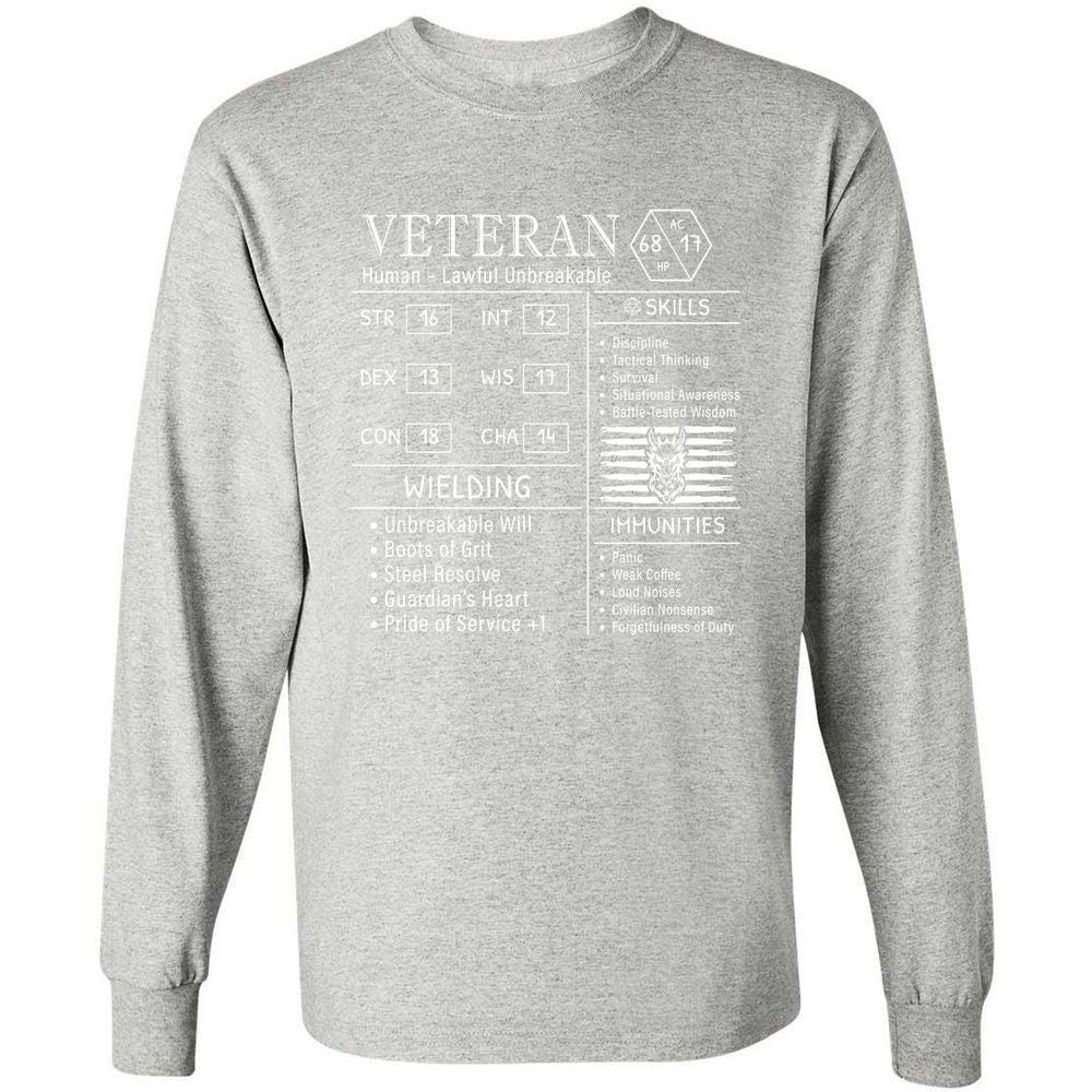2710 veteran stats new Long Sleeve T-Shirt - Ash - 7
