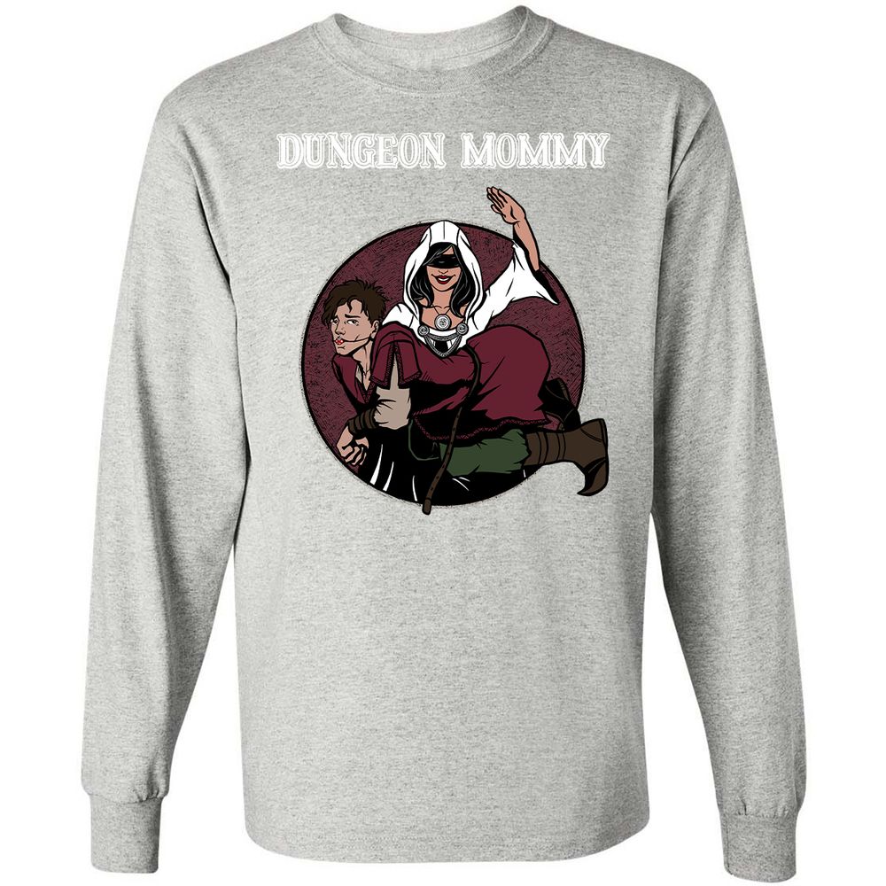 Dominant Dungeon Mommy Long Sleeve T-Shirt - Ash - 7