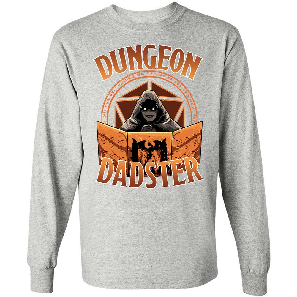 Dungeon Dadster Long Sleeve T-Shirt - Ash - 7