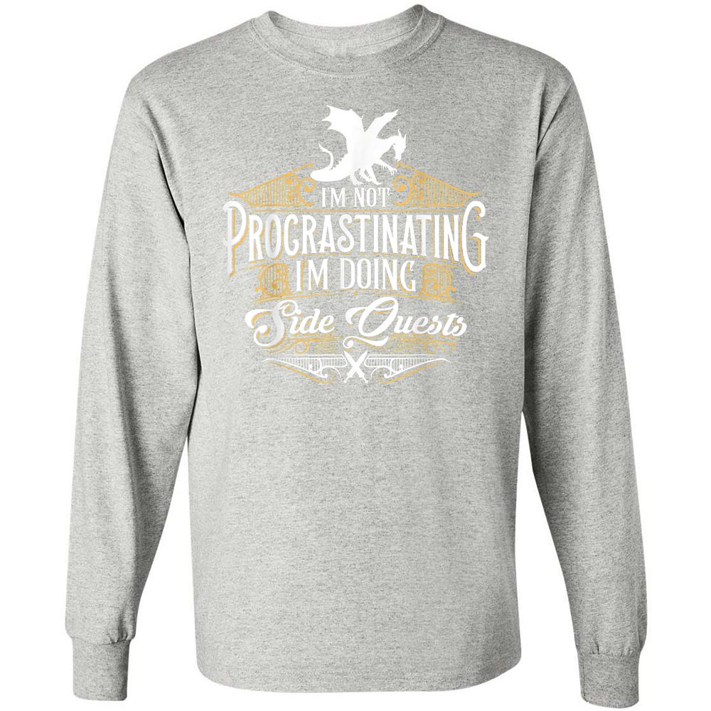 I'm Doing Side Quests Long Sleeve T-Shirt - Ash - 7