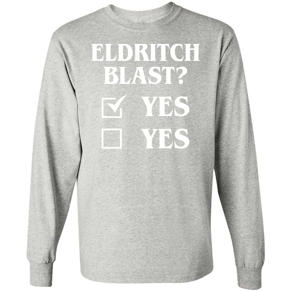Eldritch Blast Yes Long Sleeve T-Shirt - Ash - 7