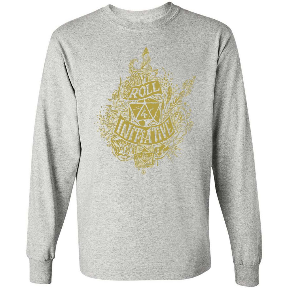 Roll Initiative Long Sleeve T-Shirt - Ash - 7