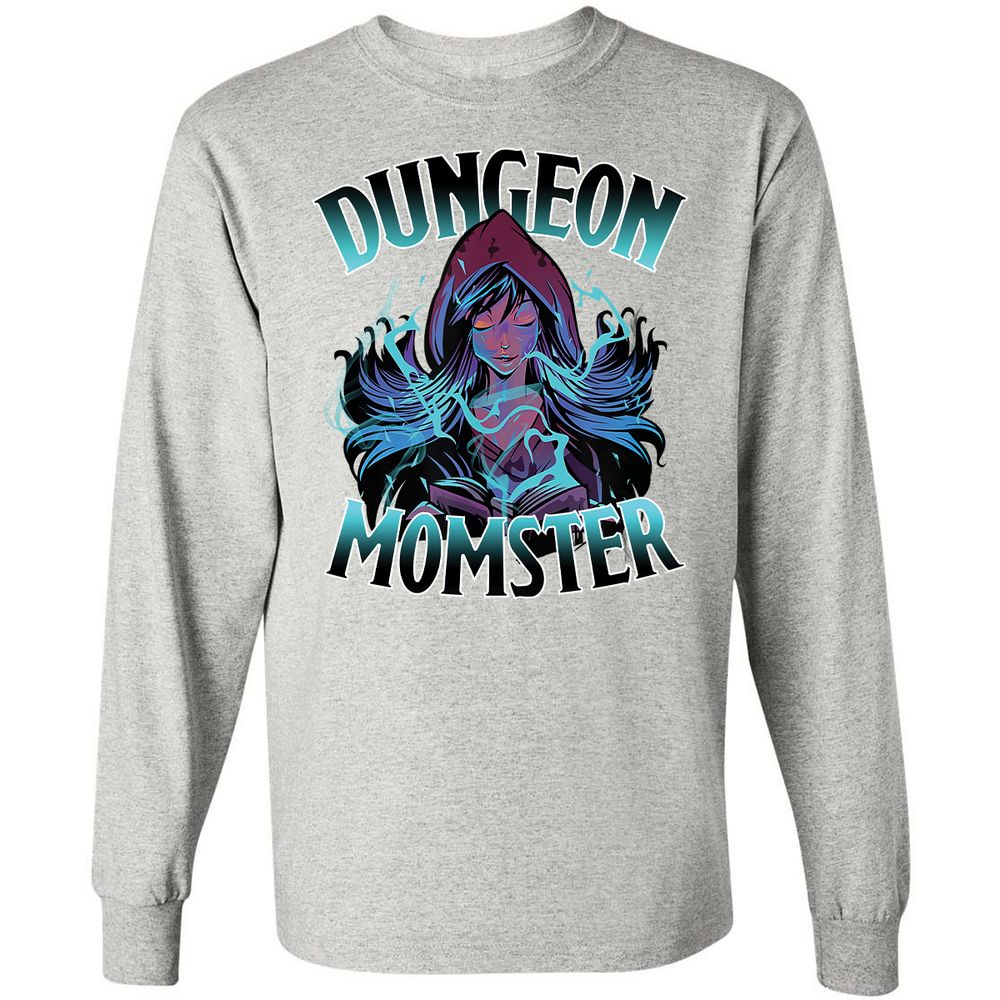 Dungeon Momster Long Sleeve T-Shirt - Ash - 7