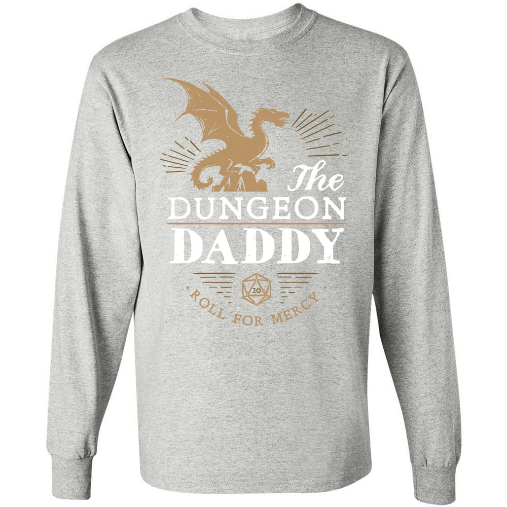 Dungeon Daddy Roll For Mercy Long Sleeve T-Shirt - Ash - 7