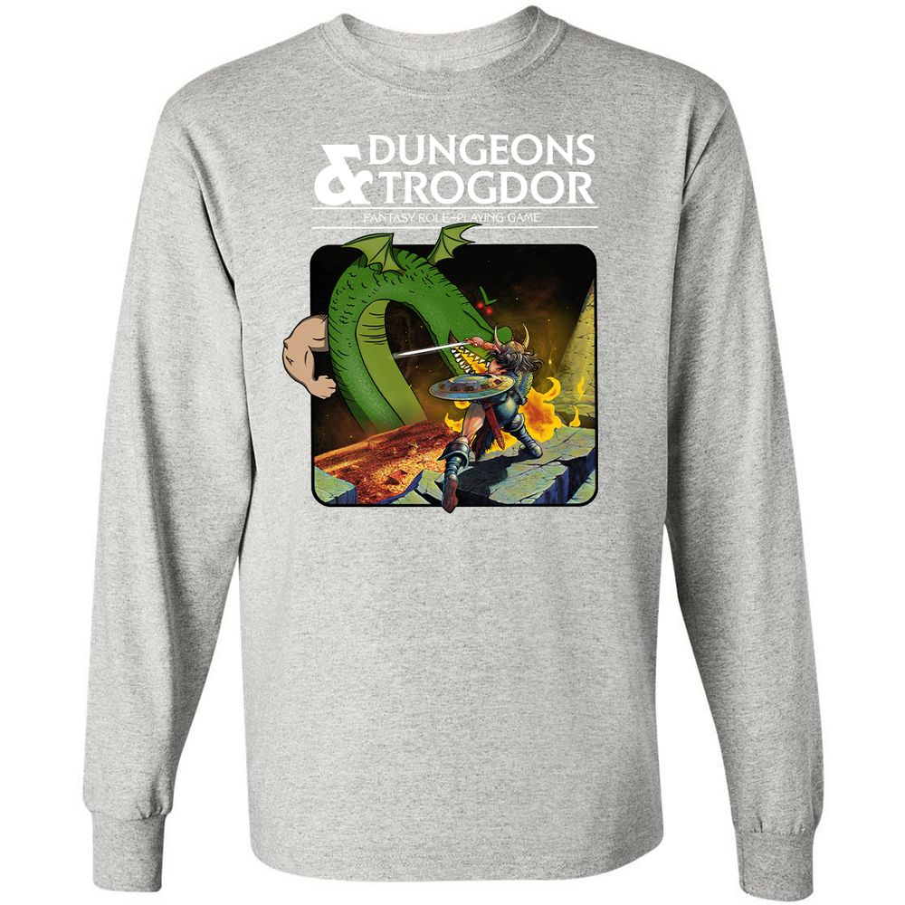 Trogdor Long Sleeve T-Shirt - Ash - 7