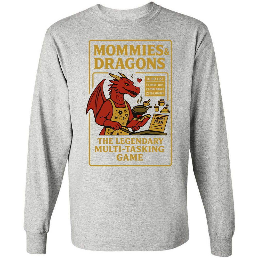 Mommies & Dragons Long Sleeve T-Shirt - Ash - 7