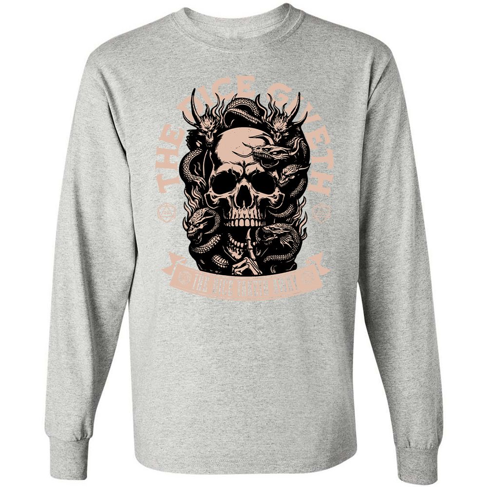 The Dice Giveth The Dice Taketh Away Long Sleeve T-Shirt - Ash - 7