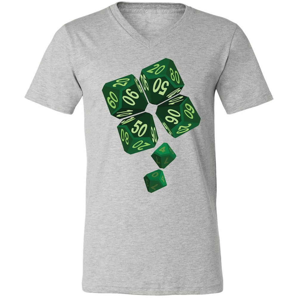 Dice Clover Unisex V-Neck T-Shirt - Athletic Heather - 7