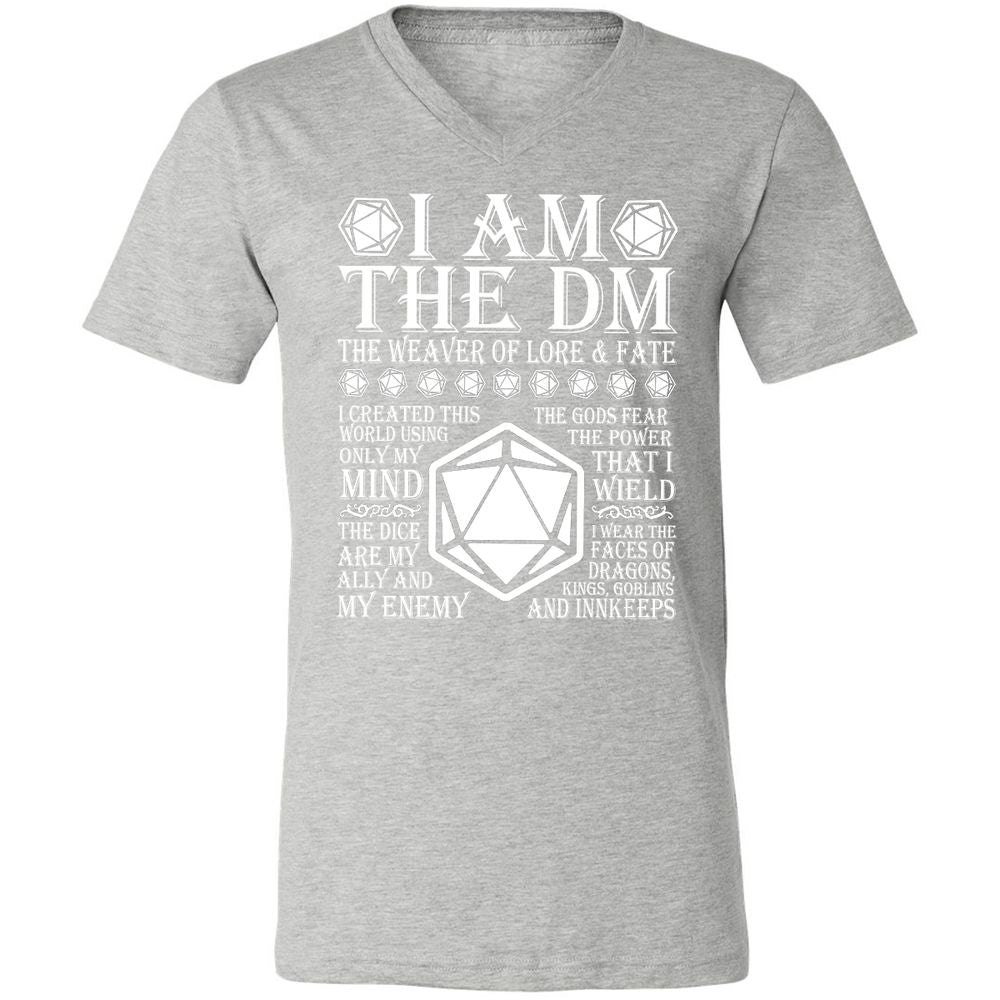 I Am The DM The Weaver Of Lore And Fate Unisex V-Neck T-Shirt - Athletic Heather - 7