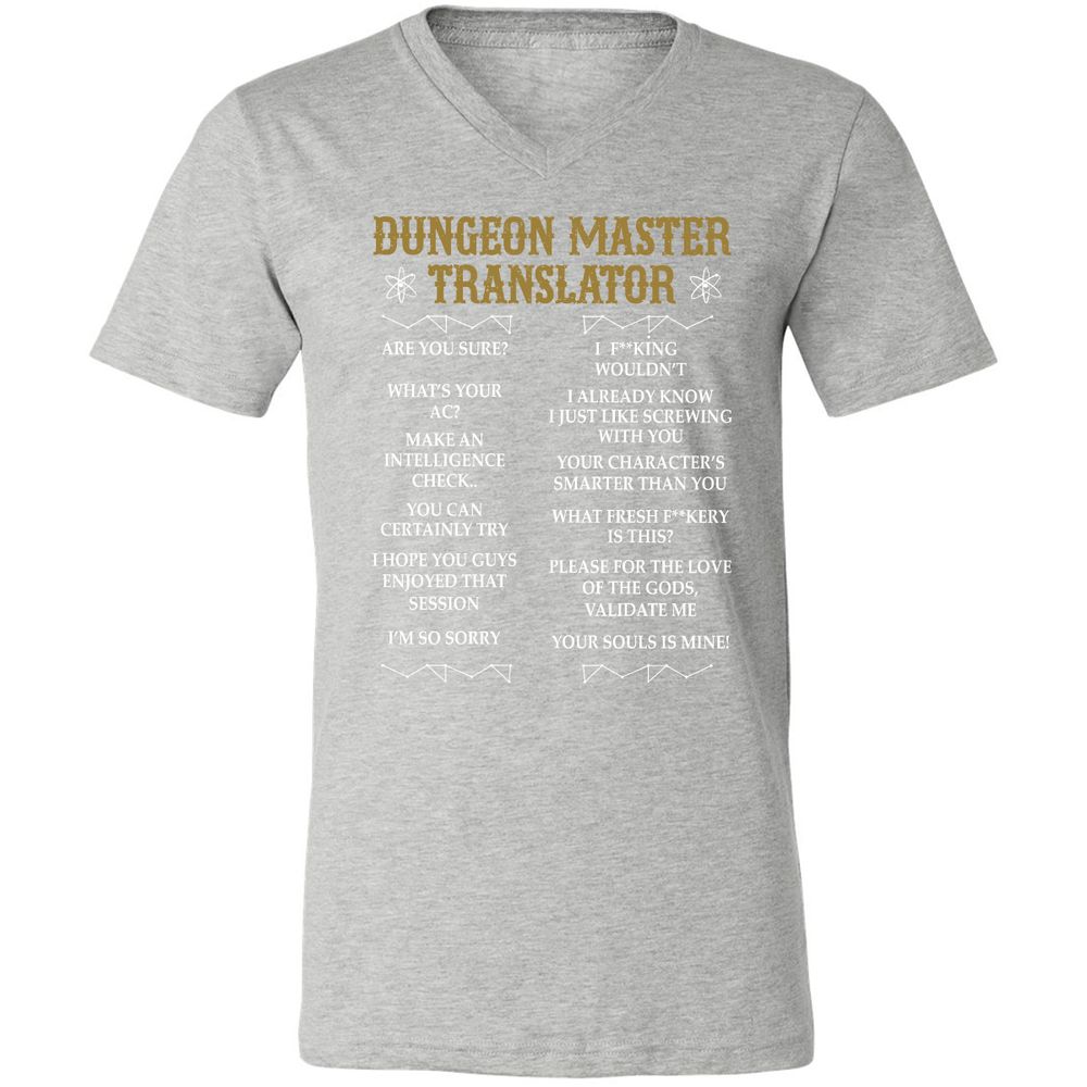 Dungeon Master Translator Unisex V-Neck T-Shirt - Athletic Heather - 7