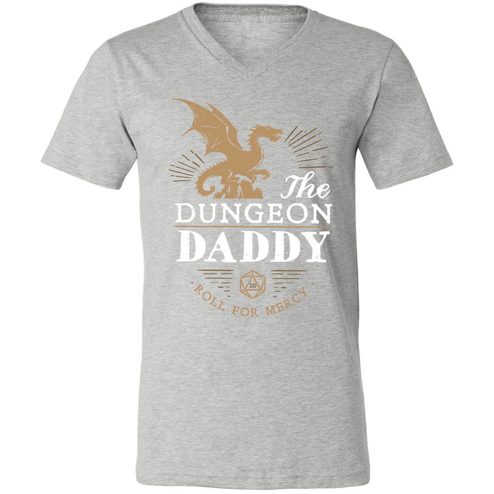 Dungeon Daddy Roll For Mercy Unisex V-Neck T-Shirt - Athletic Heather - 7