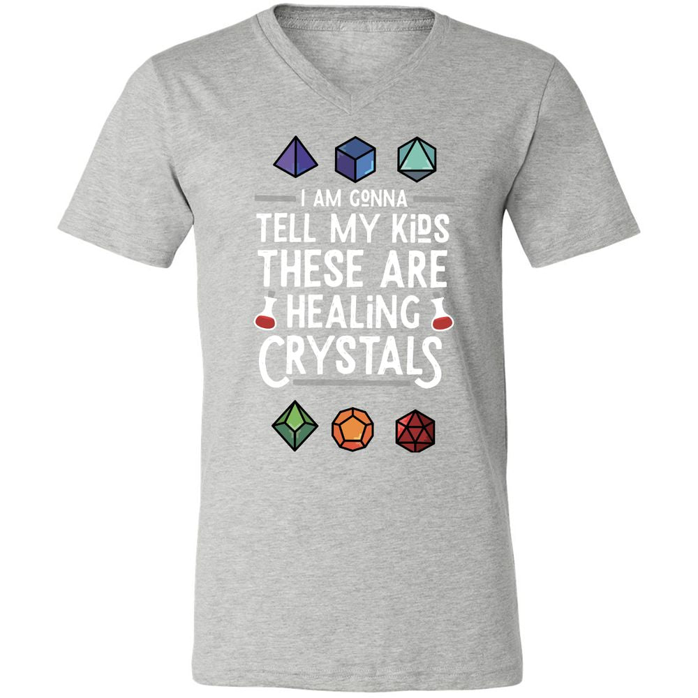 Healing Crystals Unisex V-Neck T-Shirt - Athletic Heather - 7