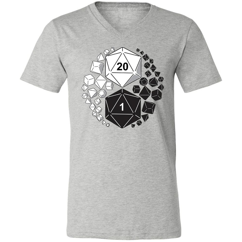 Gaming Yin Yang Unisex V-Neck T-Shirt - Athletic Heather - 7