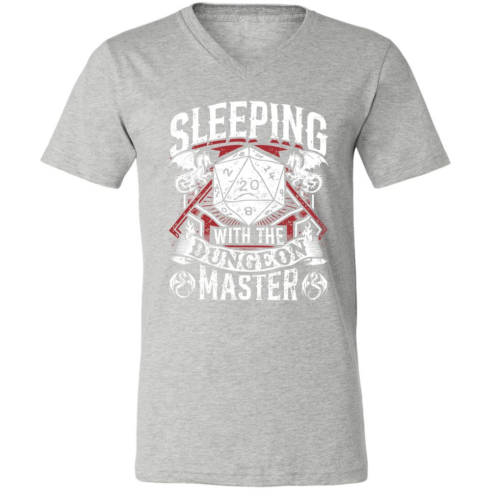 Sleeping With The DM Unisex V-Neck T-Shirt - Athletic Heather - 7