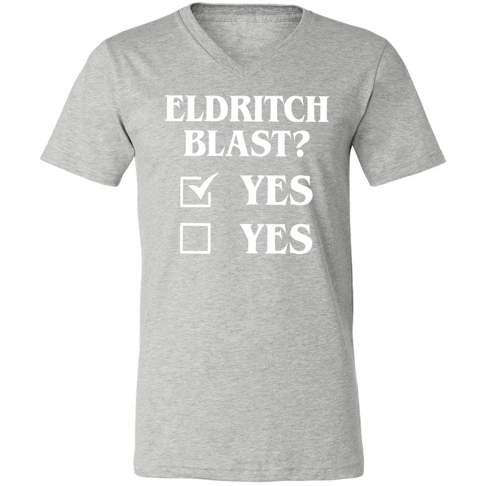 Eldritch Blast Yes Unisex V-Neck T-Shirt - Athletic Heather - 7