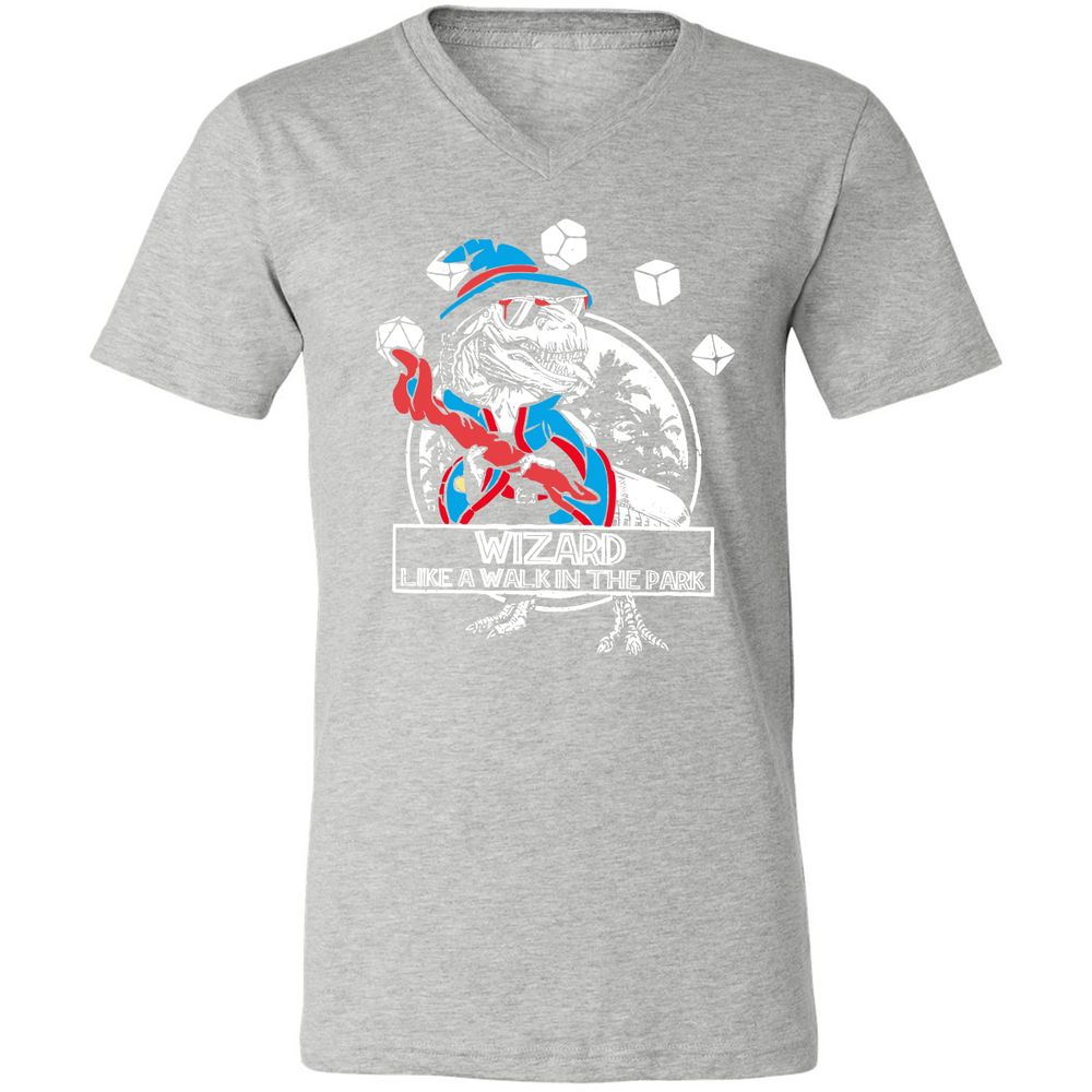 Wizard Like The Walk In The Park Unisex V-Neck T-Shirt - Athletic Heather - 7