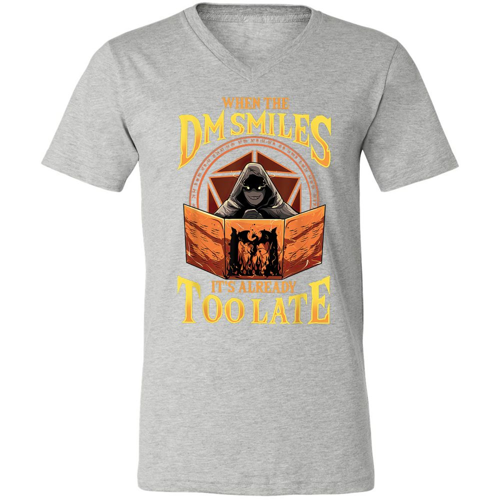 When The Dm Smiles Its Already Too Late Unisex V-Neck T-Shirt - Athletic Heather - 7