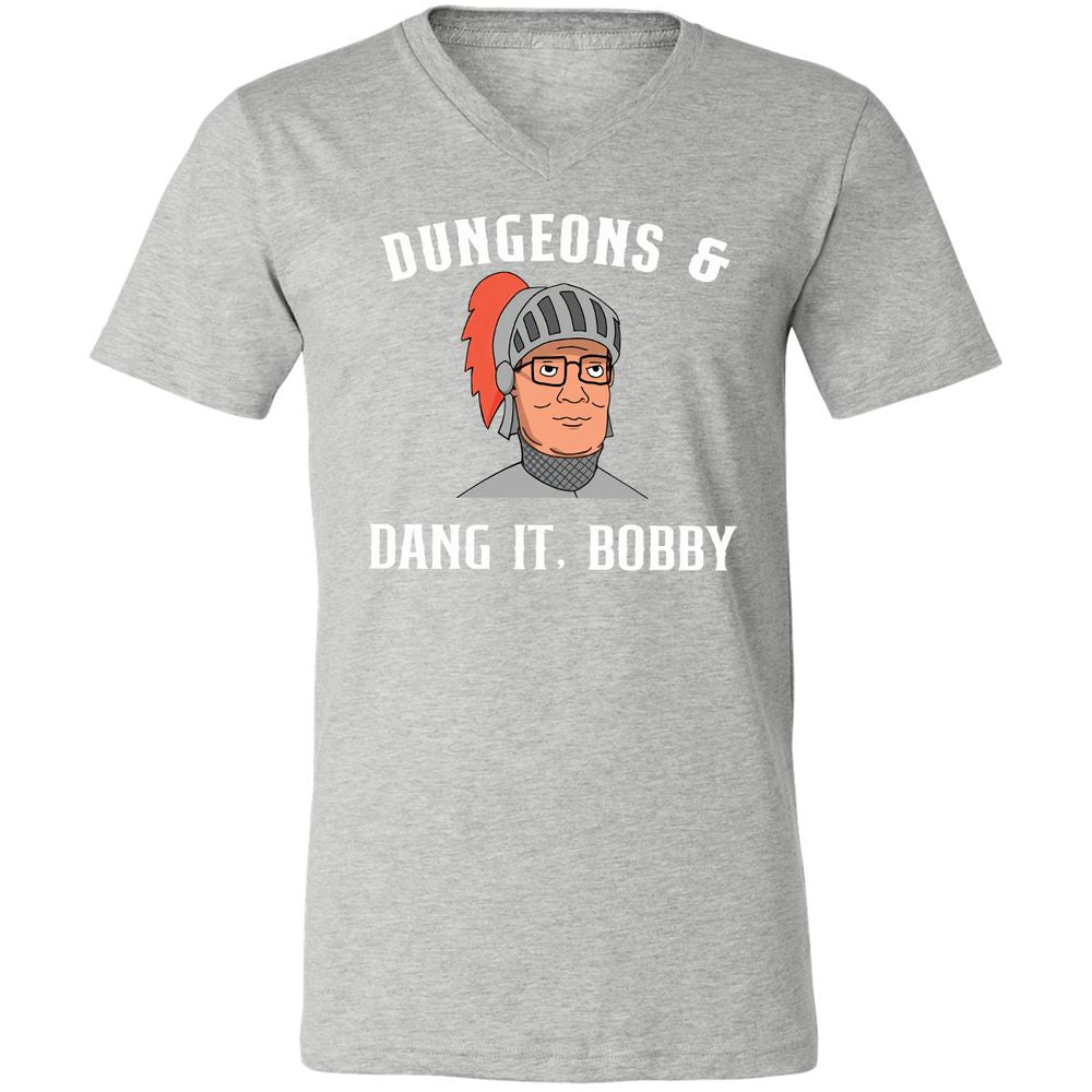 Dang It Bobby Unisex V-Neck T-Shirt - Athletic Heather - 7