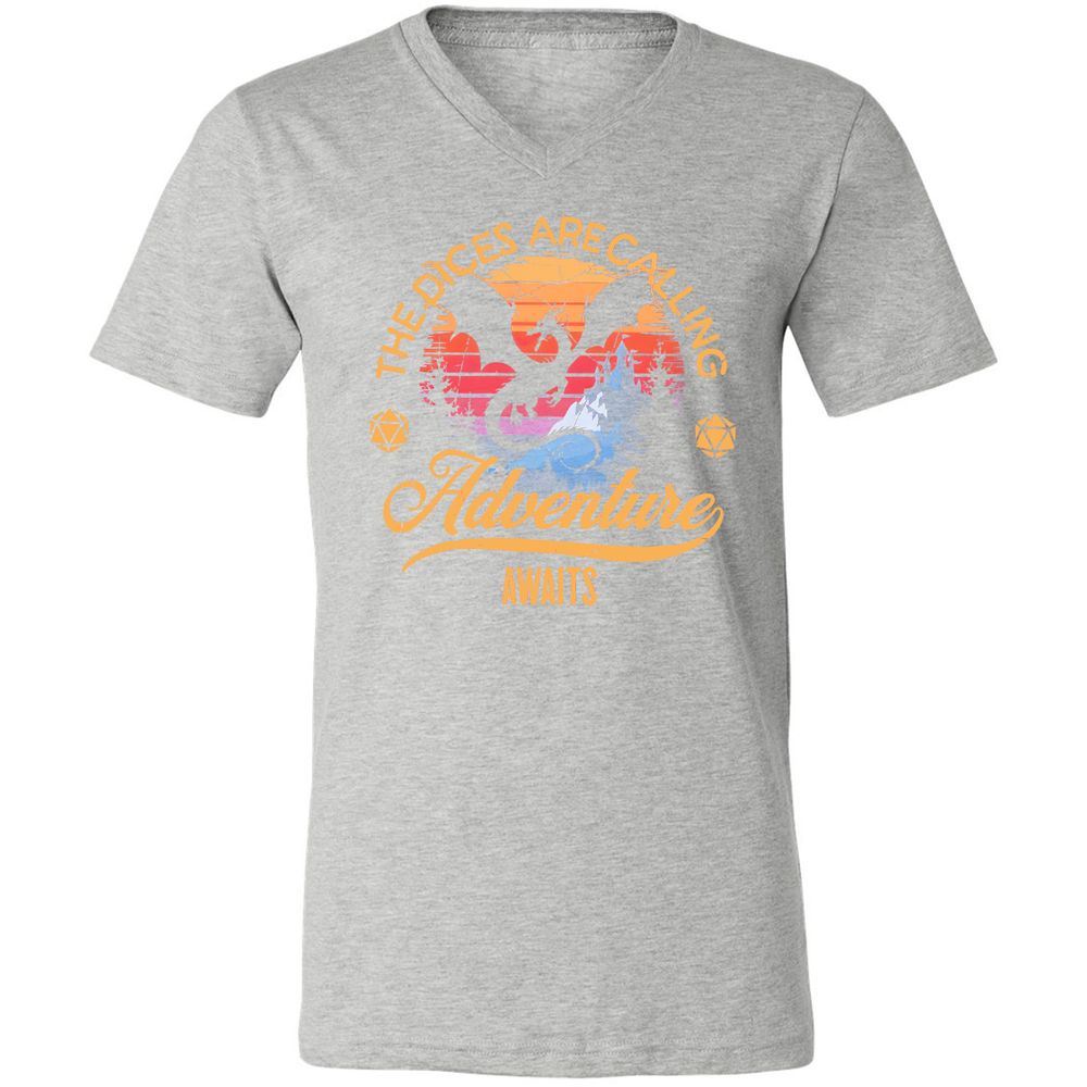 The Dices Are Calling Unisex V-Neck T-Shirt - Athletic Heather - 7