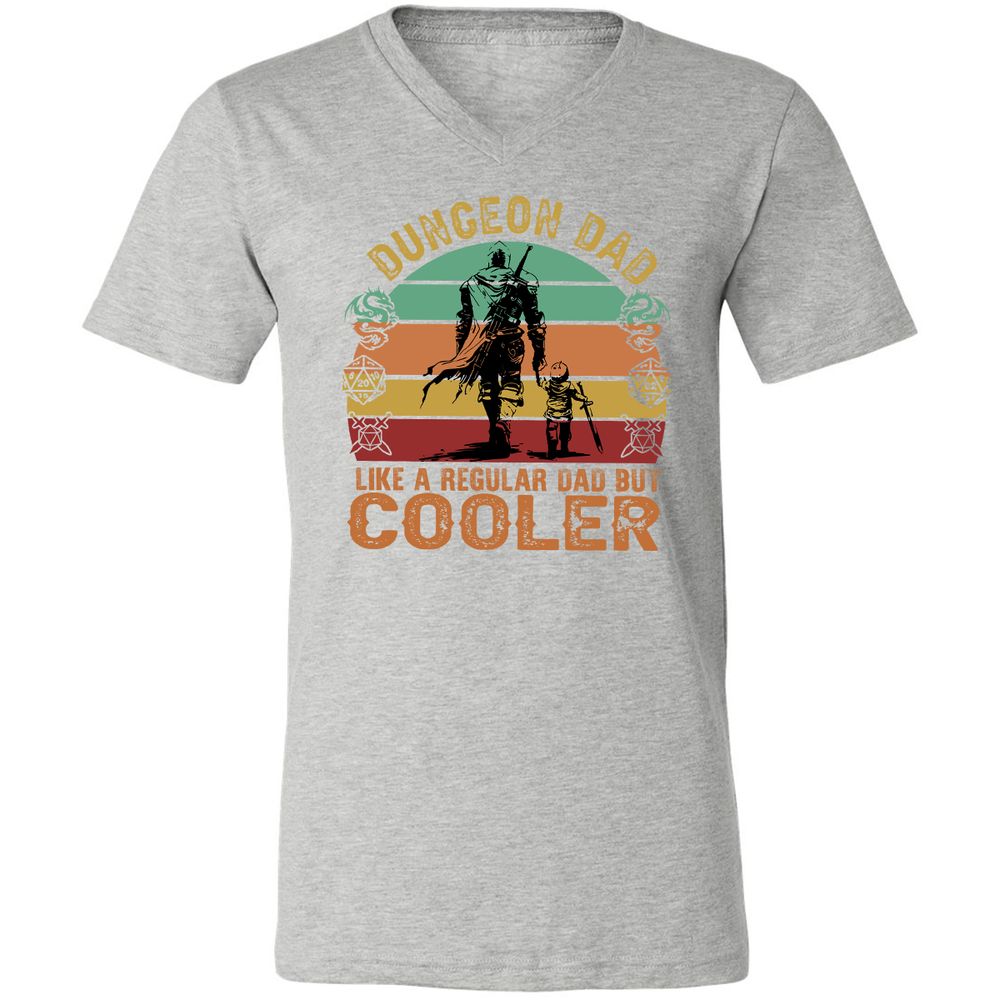 Dungeon Dad Like A Regular Dad Unisex V-Neck T-Shirt - Athletic Heather - 7