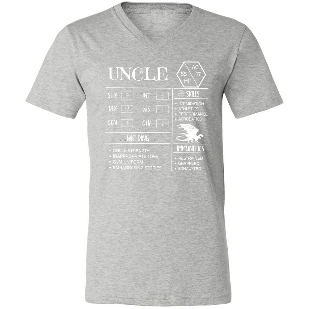Uncle Stats 2 Unisex V-Neck T-Shirt - Athletic Heather - 7