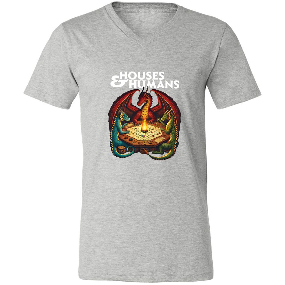 Houses & Humans Unisex V-Neck T-Shirt - Athletic Heather - 7