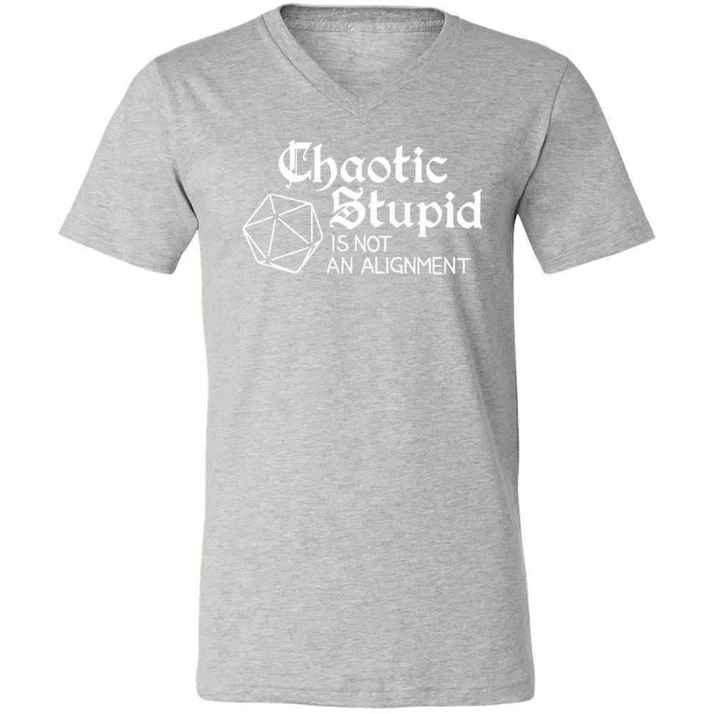 Chaotic Stupid Is Not An Alignment Unisex V-Neck T-Shirt - Athletic Heather - 7