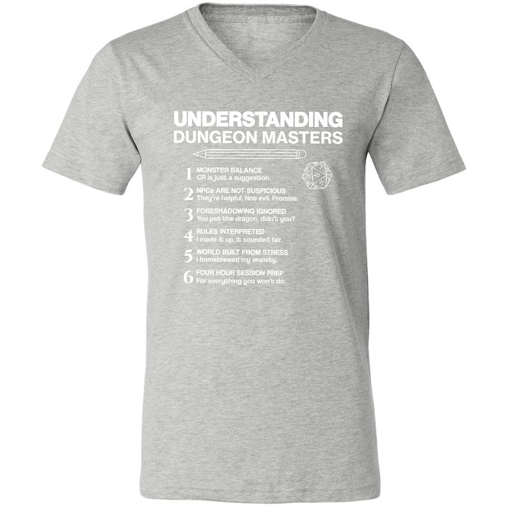 Understanding Dungeon Masters Unisex V-Neck T-Shirt - Athletic Heather - 7