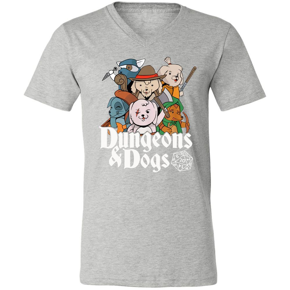 Dungeons & Dogs Unisex V-Neck T-Shirt - Athletic Heather - 7