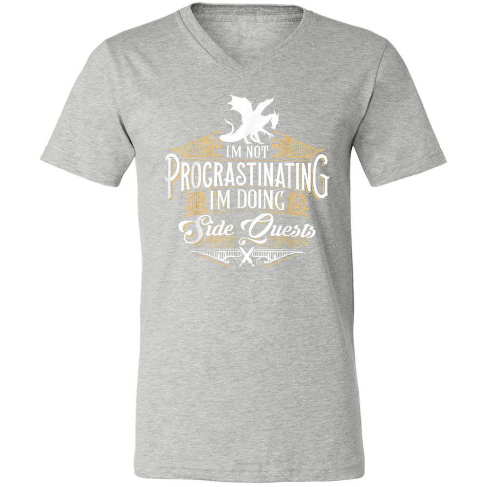 I'm Doing Side Quests Unisex V-Neck T-Shirt - Athletic Heather - 7