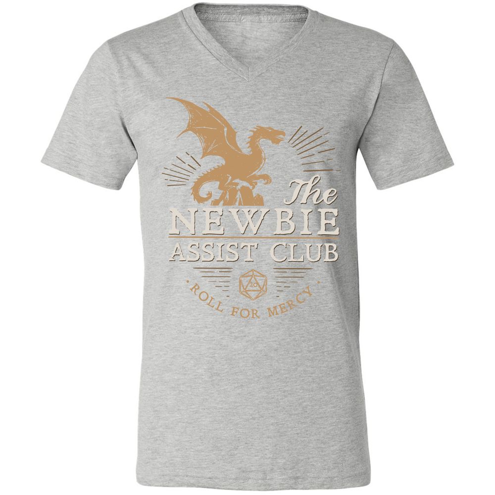The Newbie Assist Club Unisex V-Neck T-Shirt - Athletic Heather - 7