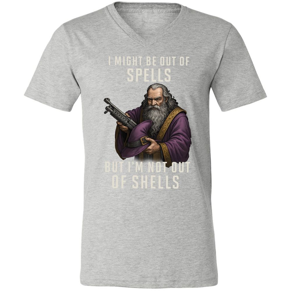 Not Out Of Shells Unisex V-Neck T-Shirt - Athletic Heather - 7