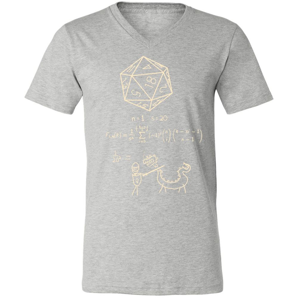 Science Of20 Sided Dice Unisex V-Neck T-Shirt - Athletic Heather - 7