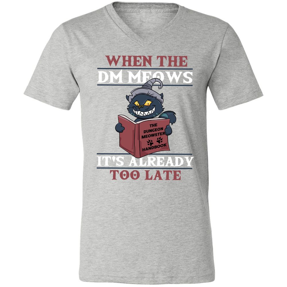 When The DM Meow Unisex V-Neck T-Shirt - Athletic Heather - 7