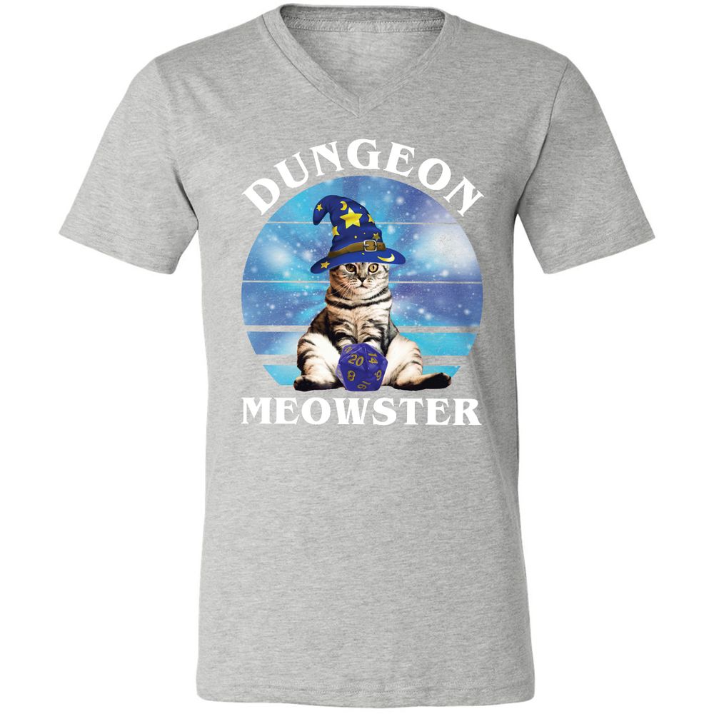 Dungeon Meowster Vintage Unisex V-Neck T-Shirt - Athletic Heather - 7