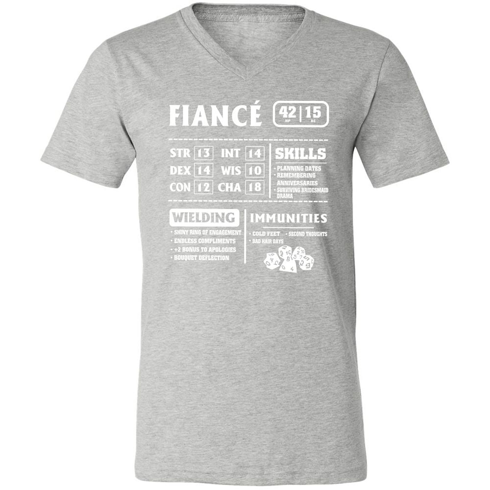 Fiance Stats Unisex V-Neck T-Shirt - Athletic Heather - 7
