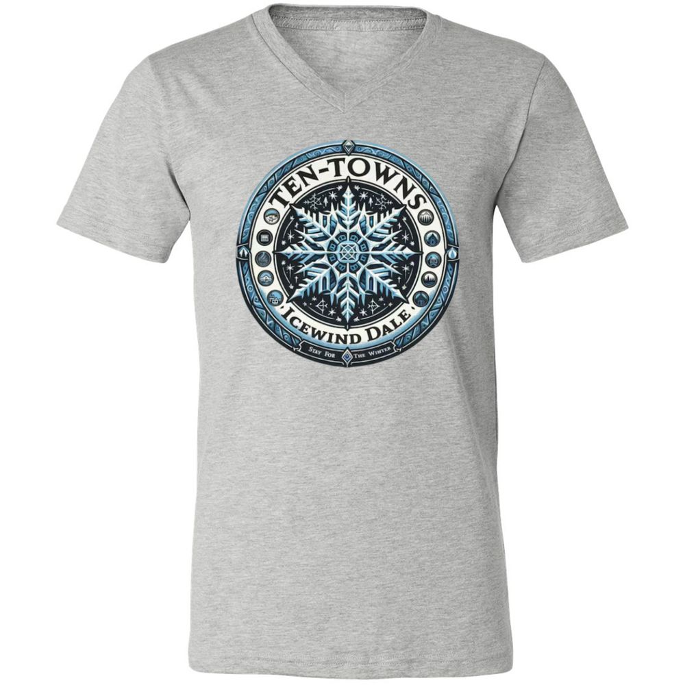 Ten-Towns Icewind Dale Unisex V-Neck T-Shirt - Athletic Heather - 7