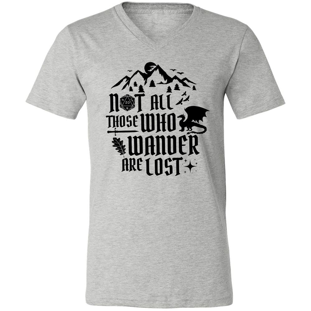Not All Those Who Wander Are Lost Unisex V-Neck T-Shirt - Athletic Heather - 7