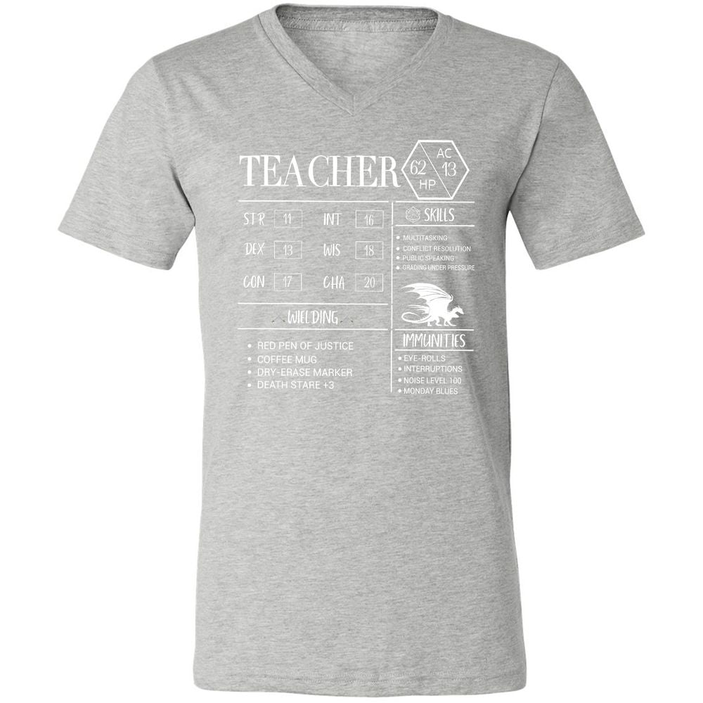 Teacher New Unisex V-Neck T-Shirt - Athletic Heather - 7