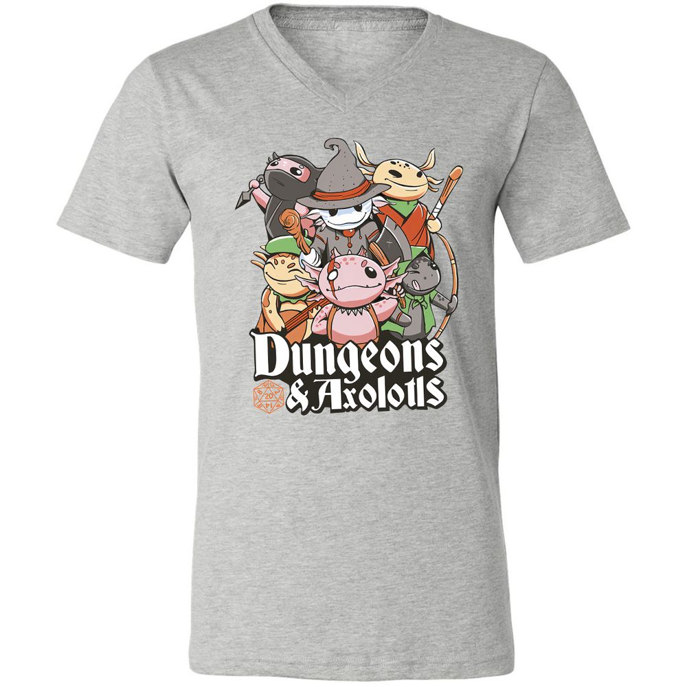 Dungeons And Axolotls Unisex V-Neck T-Shirt - Athletic Heather - 7