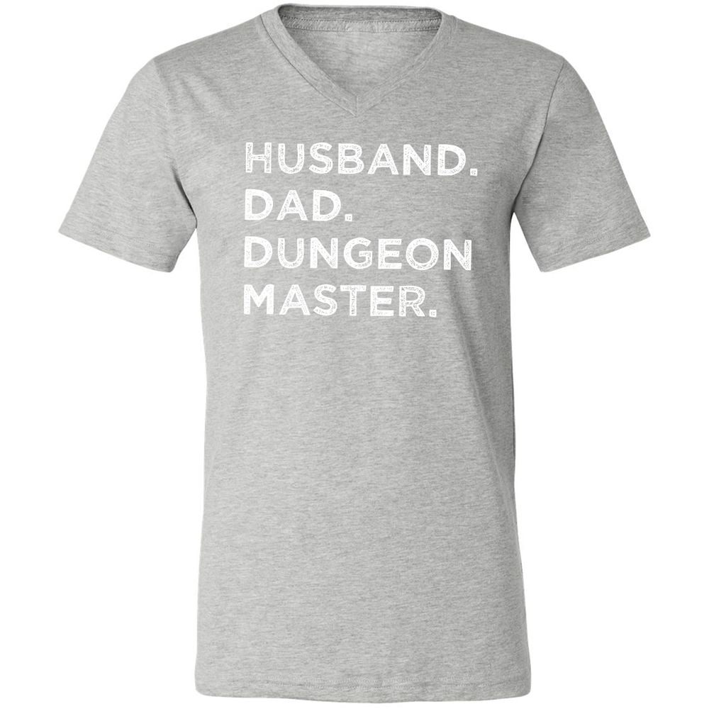 Husband Dad Dungeon Master Unisex V-Neck T-Shirt - Athletic Heather - 7