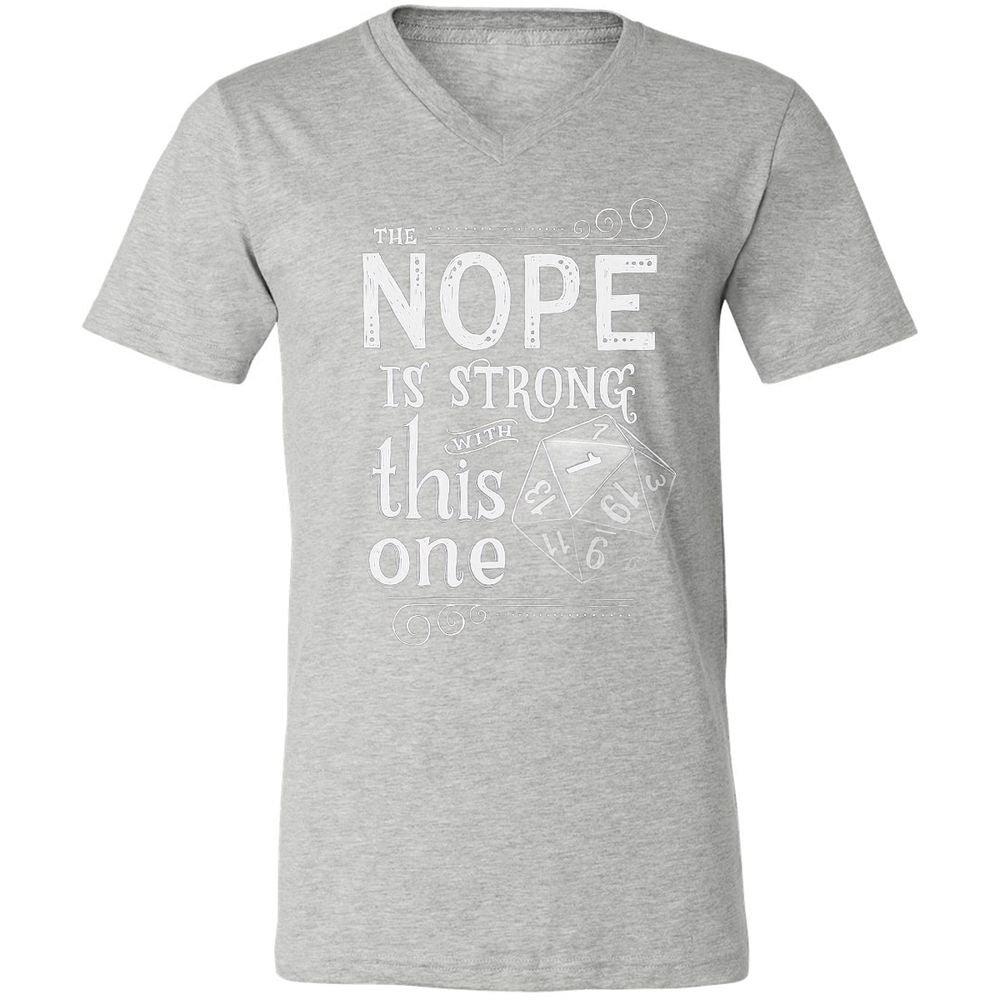 The NOPE is Strong with This One Unisex V-Neck T-Shirt - Athletic Heather - 7