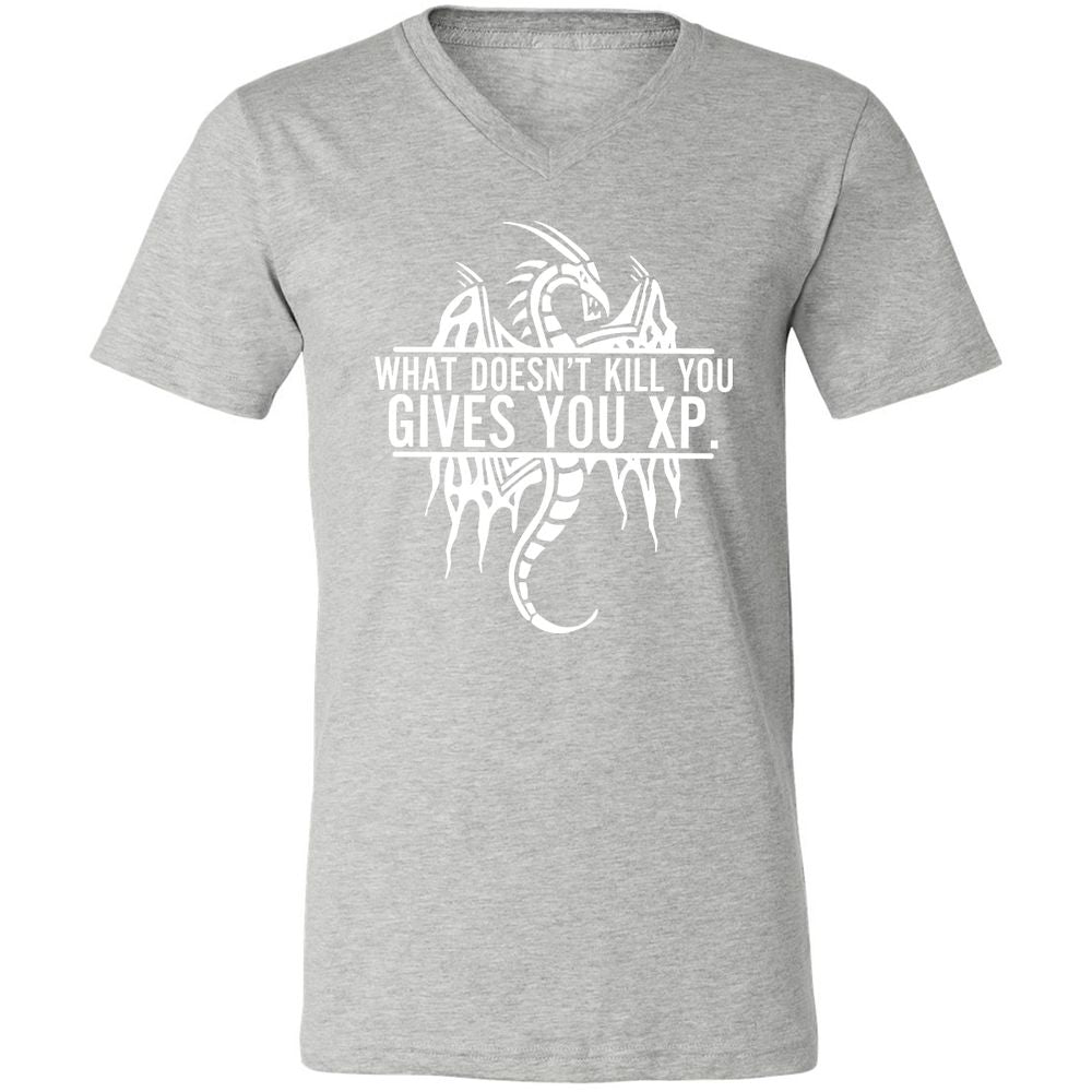 What Doesn't Kill You Unisex V-Neck T-Shirt - Athletic Heather - 7