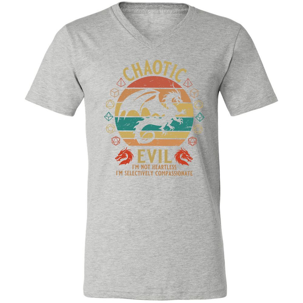Chaotic Evil Unisex V-Neck T-Shirt - Athletic Heather - 7