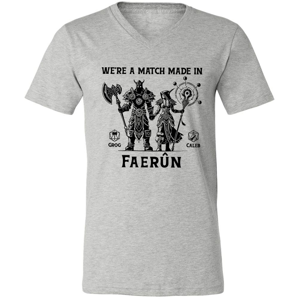 Custom DnD Class Couple Unisex V-Neck T-Shirt - Athletic Heather - 7
