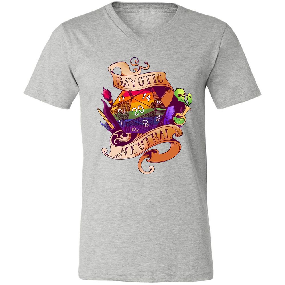 Gayotic Neutral Unisex V-Neck T-Shirt - Athletic Heather - 7